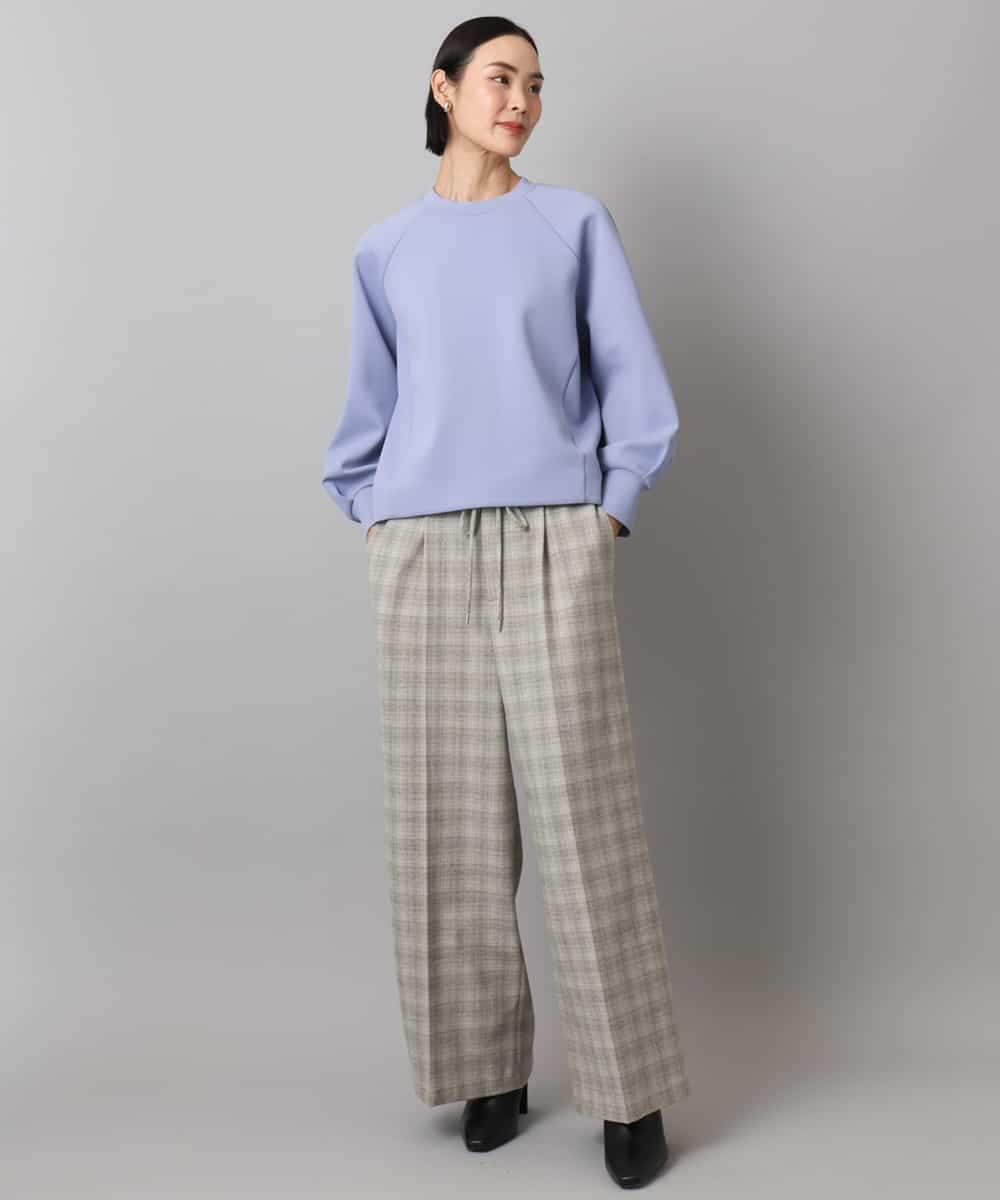 F6LAD13260 MICHEL KLEIN(小さいサイズ)(メゾン ドゥ サンク) [小さいサイズ]2WAYストレッチチェックワイドパンツ ライトグレー