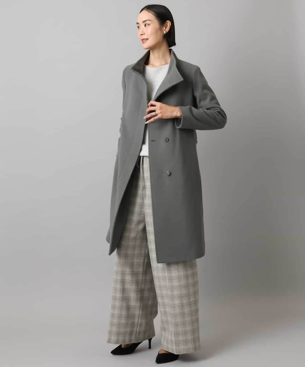 F6LAD13260 MICHEL KLEIN(小さいサイズ)(メゾン ドゥ サンク) [小さいサイズ]2WAYストレッチチェックワイドパンツ ライトグレー