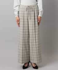 F6LAD13260 MICHEL KLEIN(小さいサイズ)(メゾン ドゥ サンク) [小さいサイズ]2WAYストレッチチェックワイドパンツ ライトグレー