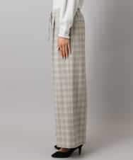 F6LAD13260 MICHEL KLEIN(小さいサイズ)(メゾン ドゥ サンク) [小さいサイズ]2WAYストレッチチェックワイドパンツ ライトグレー