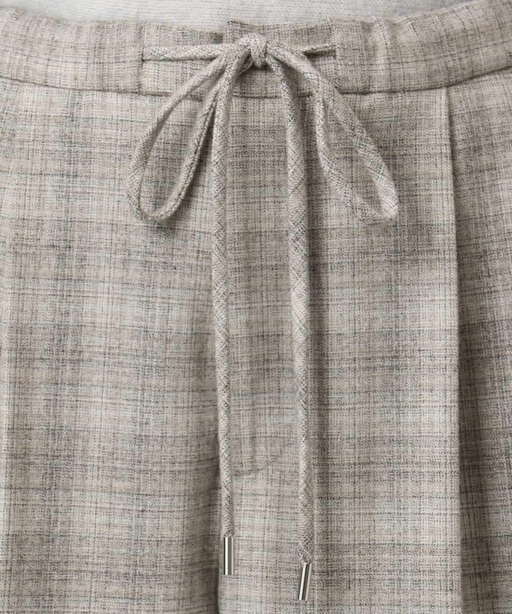 F6LAD13260 MICHEL KLEIN(小さいサイズ)(メゾン ドゥ サンク) [小さいサイズ]2WAYストレッチチェックワイドパンツ ライトグレー