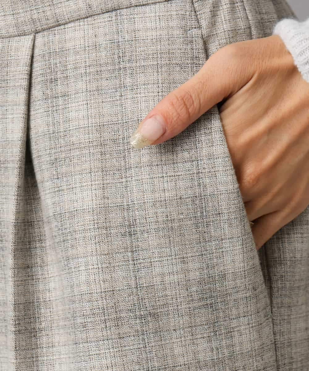 F6LAD13260 MICHEL KLEIN(小さいサイズ)(メゾン ドゥ サンク) [小さいサイズ]2WAYストレッチチェックワイドパンツ ライトグレー