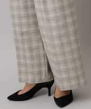 F6LAD13260 MICHEL KLEIN(小さいサイズ)(メゾン ドゥ サンク) [小さいサイズ]2WAYストレッチチェックワイドパンツ ライトグレー