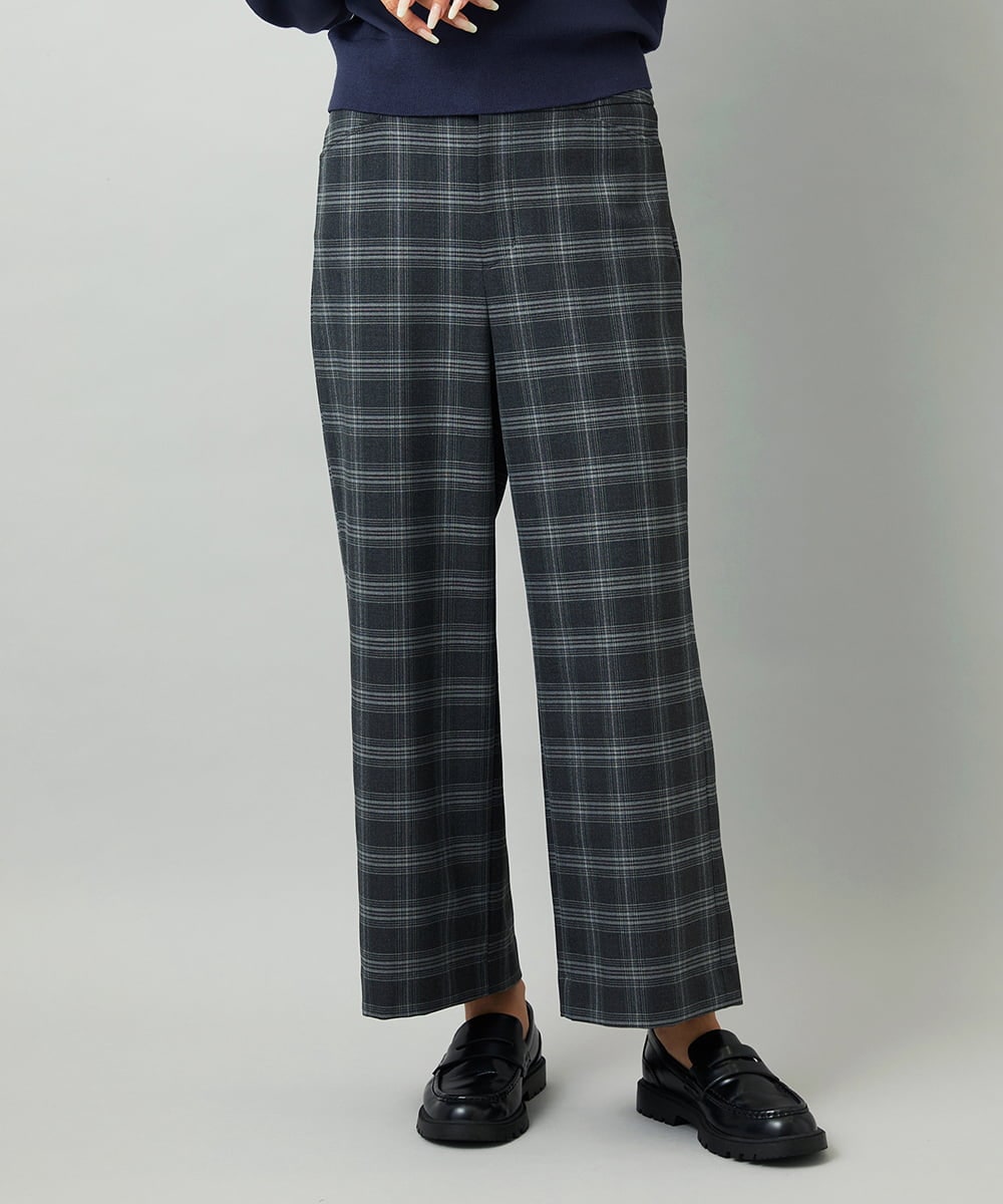 F6LAD28180 MICHEL KLEIN(小さいサイズ)(メゾン ドゥ サンク) [小さいサイズ][定番人気]ストレッチ裏起毛ワイドパンツ ライトグレー