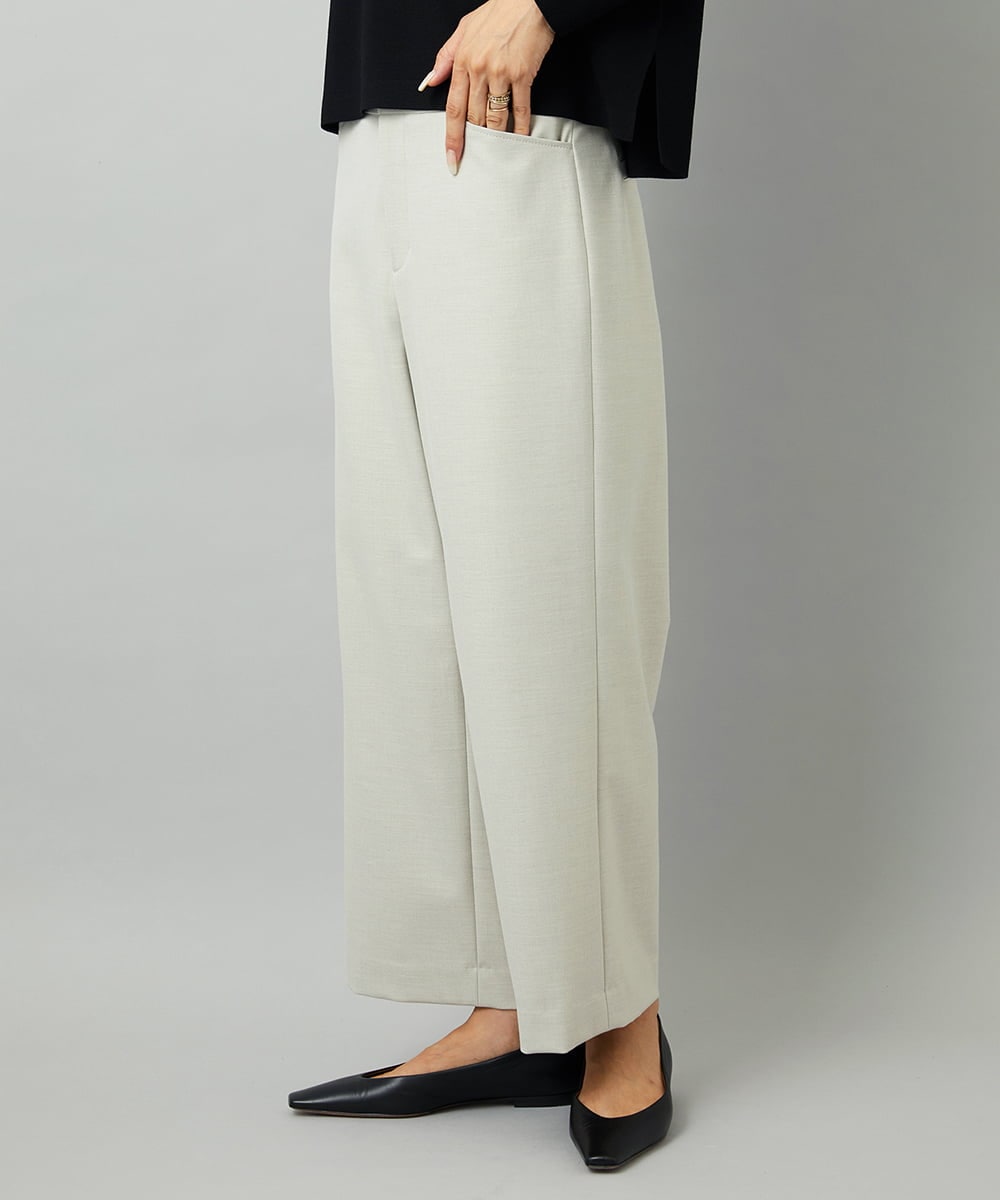 F6LAD28180 MICHEL KLEIN(小さいサイズ)(メゾン ドゥ サンク) [小さいサイズ][定番人気]ストレッチ裏起毛ワイドパンツ ライトグレー