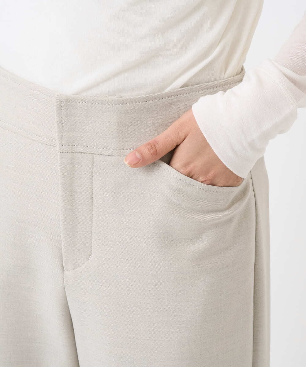 F6LAD28180 MICHEL KLEIN(小さいサイズ)(メゾン ドゥ サンク) [小さいサイズ][定番人気]ストレッチ裏起毛ワイドパンツ ライトグレー