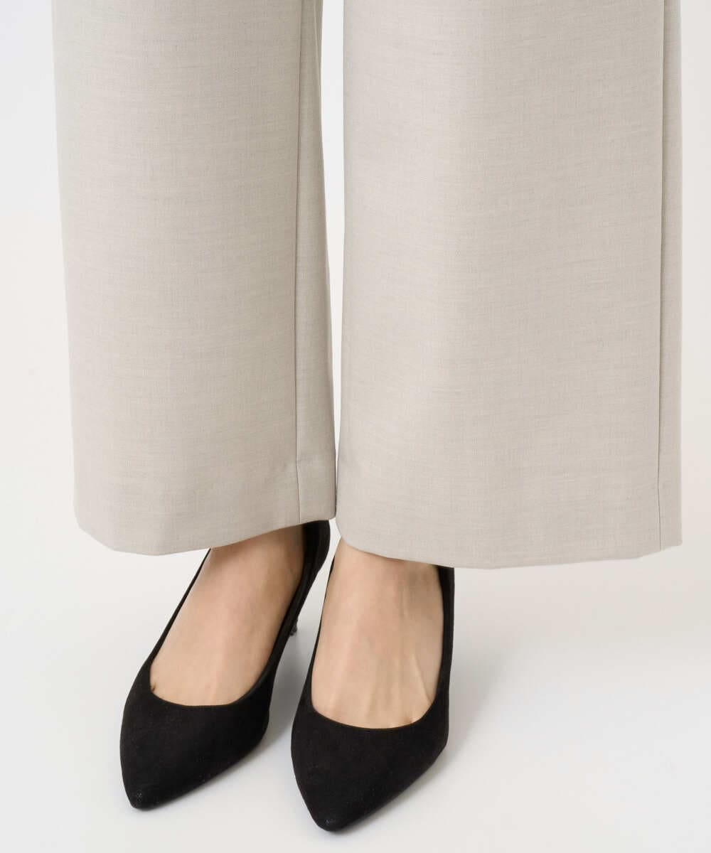 F6LAD28180 MICHEL KLEIN(小さいサイズ)(メゾン ドゥ サンク) [小さいサイズ][定番人気]ストレッチ裏起毛ワイドパンツ ライトグレー