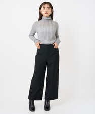 F6LAD28180 MICHEL KLEIN(小さいサイズ)(メゾン ドゥ サンク) [小さいサイズ][定番人気]ストレッチ裏起毛ワイドパンツ ライトグレー