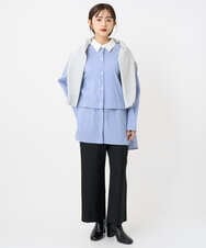 F6LAD28180 MICHEL KLEIN(小さいサイズ)(メゾン ドゥ サンク) [小さいサイズ][定番人気]ストレッチ裏起毛ワイドパンツ ライトグレー