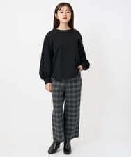 F6LAD28180 MICHEL KLEIN(小さいサイズ)(メゾン ドゥ サンク) [小さいサイズ][定番人気]ストレッチ裏起毛ワイドパンツ ライトグレー