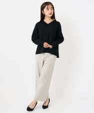 F6LAD28180 MICHEL KLEIN(小さいサイズ)(メゾン ドゥ サンク) [小さいサイズ][定番人気]ストレッチ裏起毛ワイドパンツ ライトグレー