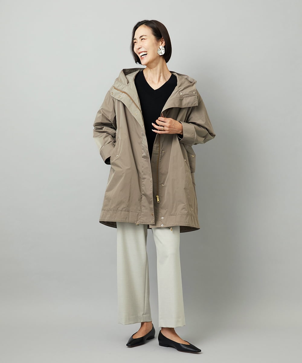 F6LAD28180 MICHEL KLEIN(小さいサイズ)(メゾン ドゥ サンク) [小さいサイズ][定番人気]ストレッチ裏起毛ワイドパンツ ライトグレー