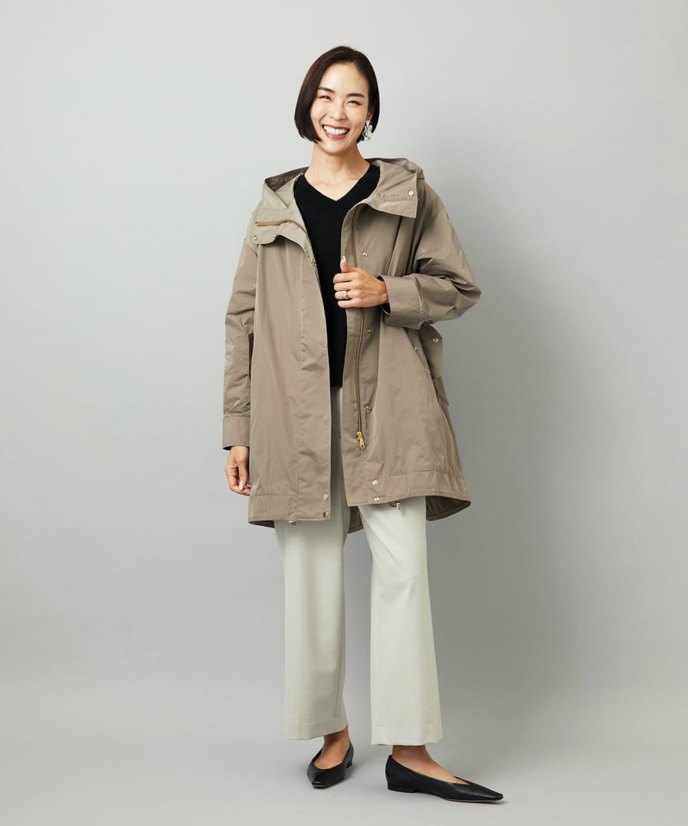 F6LAD28180 MICHEL KLEIN(小さいサイズ)(メゾン ドゥ サンク) [小さいサイズ][定番人気]ストレッチ裏起毛ワイドパンツ ライトグレー