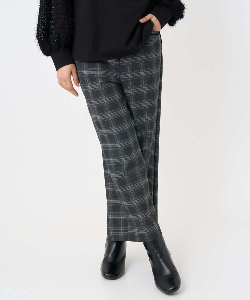 F6LAD28180 MICHEL KLEIN(小さいサイズ)(メゾン ドゥ サンク) [小さいサイズ][定番人気]ストレッチ裏起毛ワイドパンツ ライトグレー