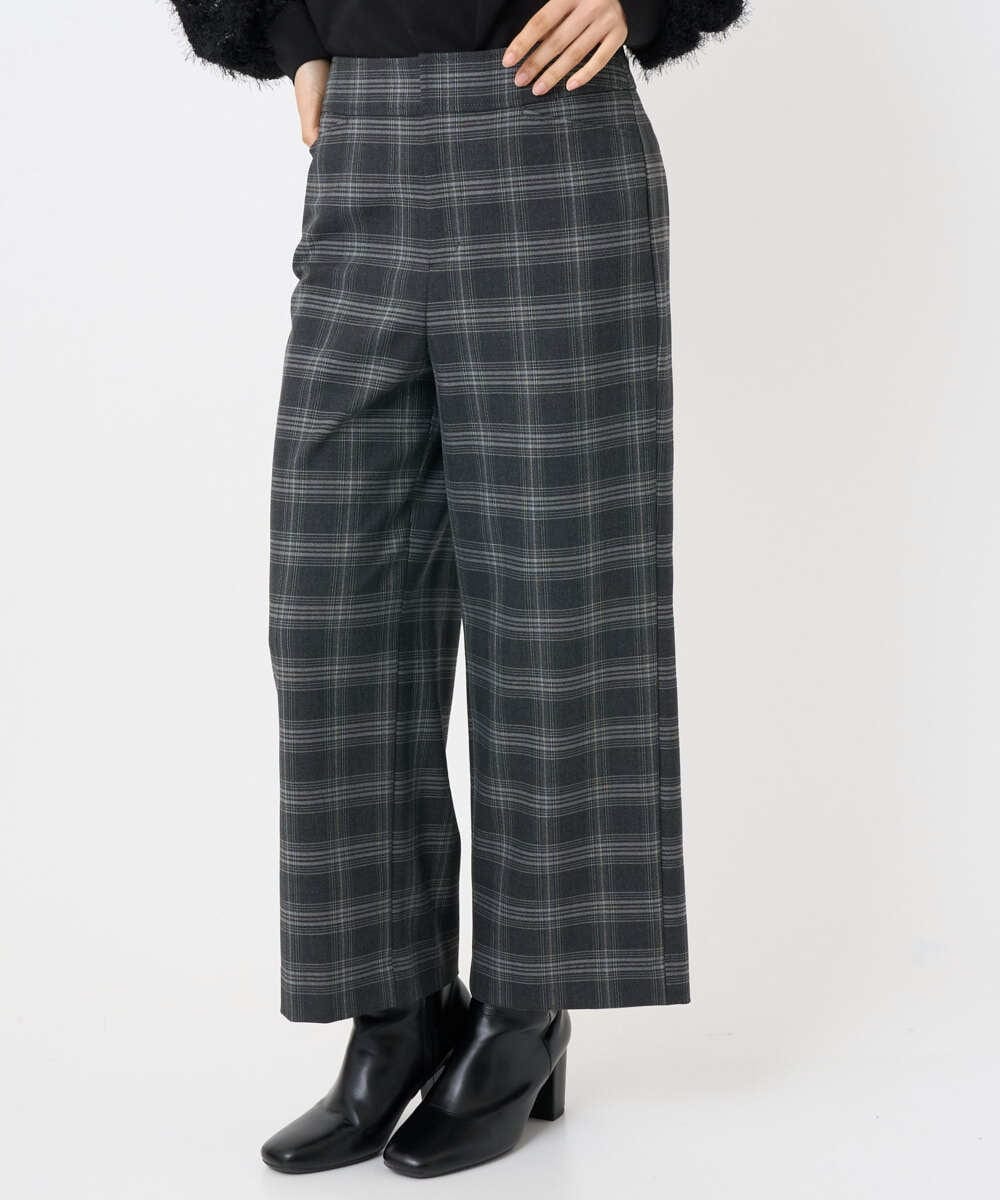 F6LAD28180 MICHEL KLEIN(小さいサイズ)(メゾン ドゥ サンク) [小さいサイズ][定番人気]ストレッチ裏起毛ワイドパンツ ライトグレー