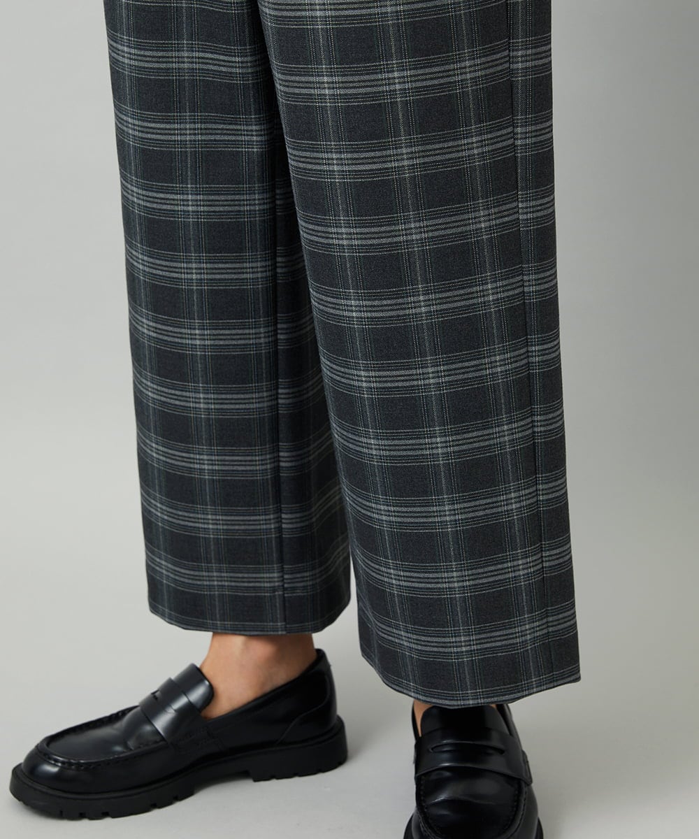 F6LAD28180 MICHEL KLEIN(小さいサイズ)(メゾン ドゥ サンク) [小さいサイズ][定番人気]ストレッチ裏起毛ワイドパンツ グレー