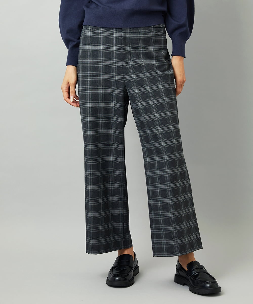 F6LAD28180 MICHEL KLEIN(小さいサイズ)(メゾン ドゥ サンク) [小さいサイズ][定番人気]ストレッチ裏起毛ワイドパンツ グレー