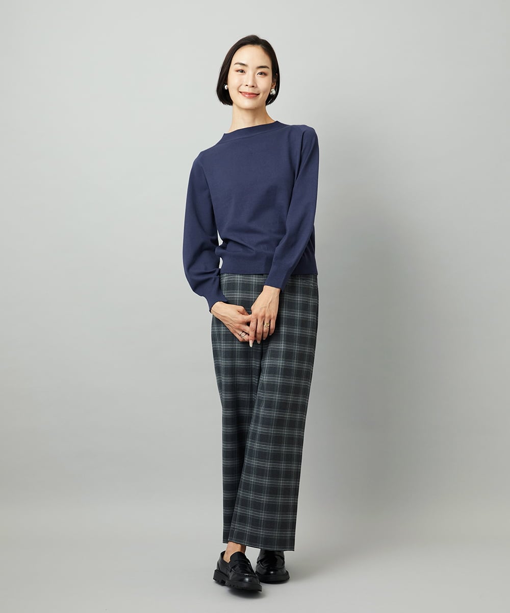 F6LAD28180 MICHEL KLEIN(小さいサイズ)(メゾン ドゥ サンク) [小さいサイズ][定番人気]ストレッチ裏起毛ワイドパンツ グレー