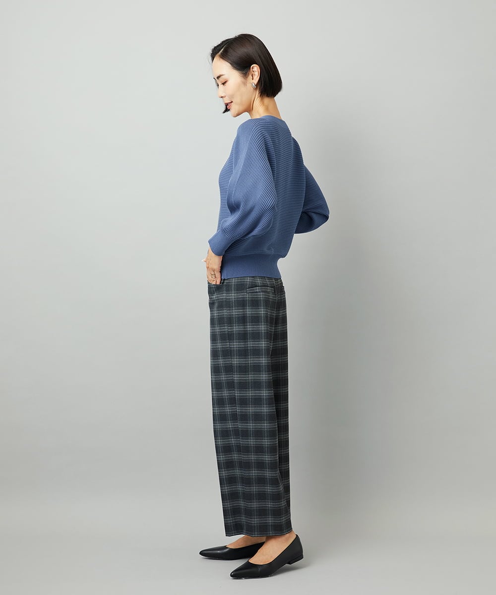 F6LAD28180 MICHEL KLEIN(小さいサイズ)(メゾン ドゥ サンク) [小さいサイズ][定番人気]ストレッチ裏起毛ワイドパンツ グレー