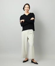 F6LAD28180 MICHEL KLEIN(小さいサイズ)(メゾン ドゥ サンク) [小さいサイズ][定番人気]ストレッチ裏起毛ワイドパンツ グレー