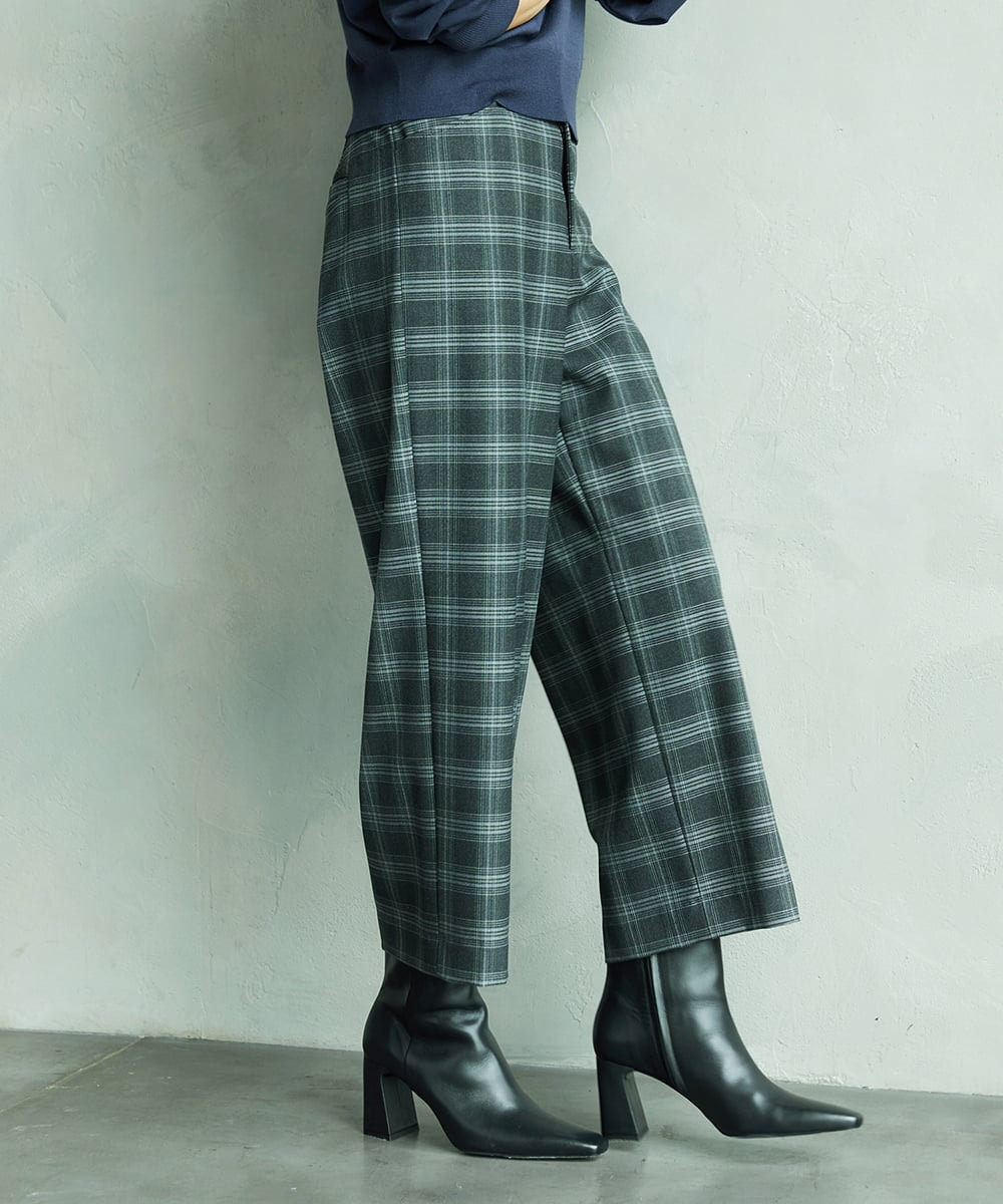 F6LAD28180 MICHEL KLEIN(小さいサイズ)(メゾン ドゥ サンク) [小さいサイズ][定番人気]ストレッチ裏起毛ワイドパンツ グレー