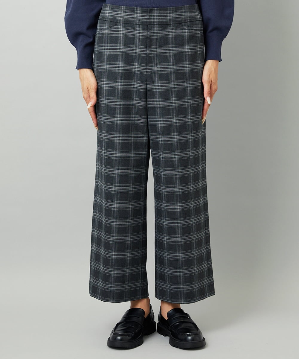F6LAD28180 MICHEL KLEIN(小さいサイズ)(メゾン ドゥ サンク) [小さいサイズ][定番人気]ストレッチ裏起毛ワイドパンツ グレー