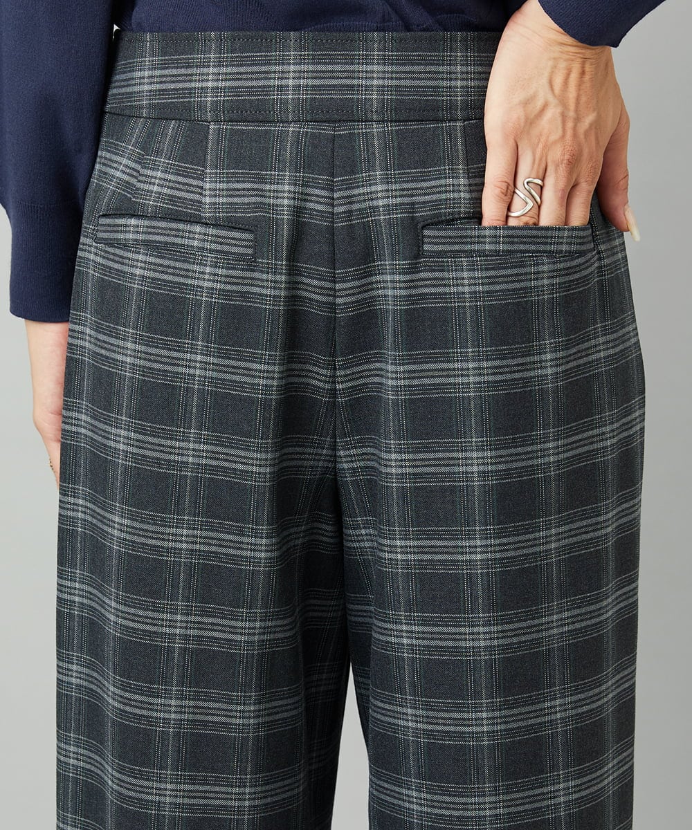 F6LAD28180 MICHEL KLEIN(小さいサイズ)(メゾン ドゥ サンク) [小さいサイズ][定番人気]ストレッチ裏起毛ワイドパンツ グレー