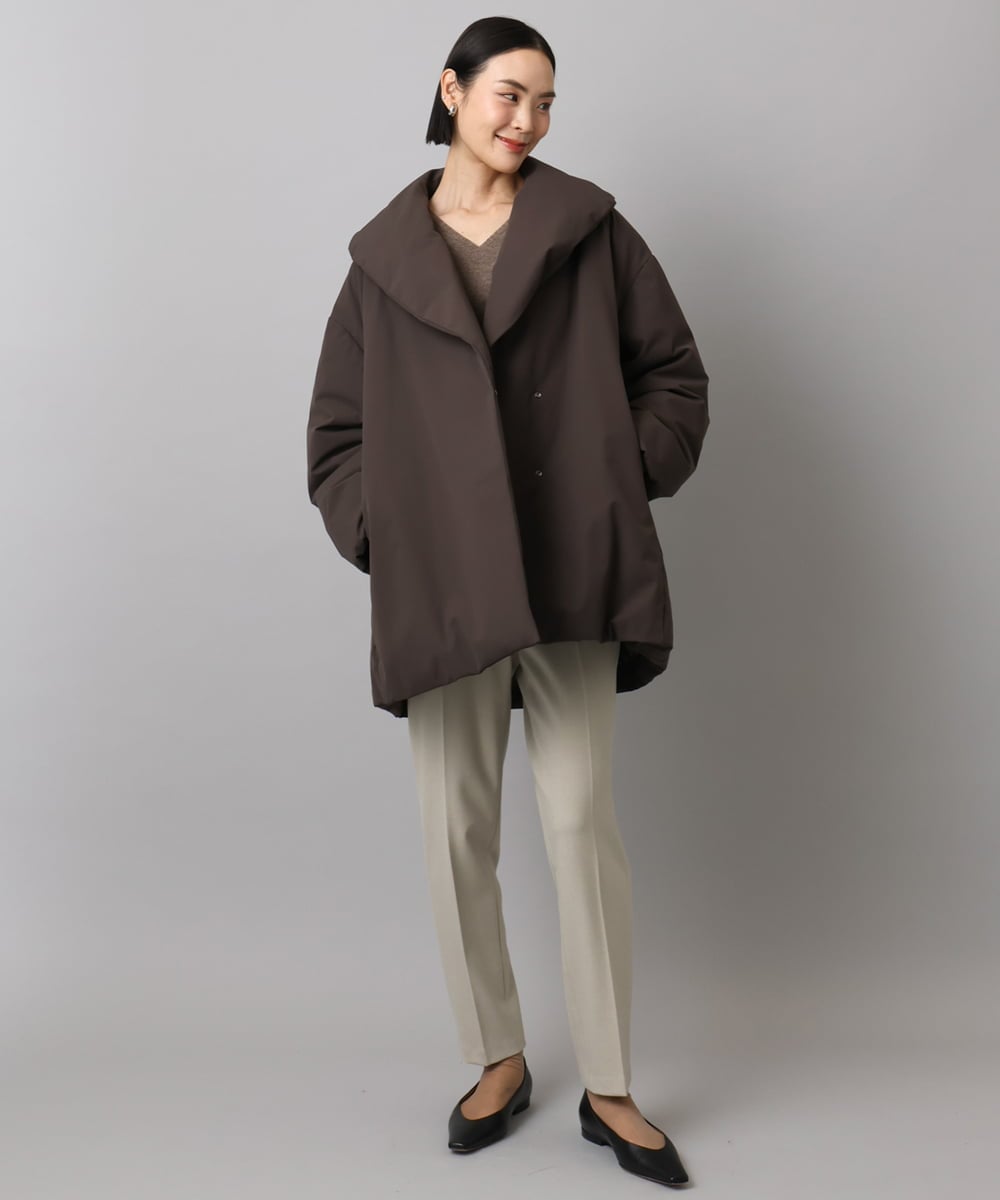 F6LAD31200 MICHEL KLEIN(小さいサイズ)(メゾン ドゥ サンク) [小さいサイズ]［定番人気/新色追加］裏起毛ワイドクロップドパンツ(機能素材) ベージュ