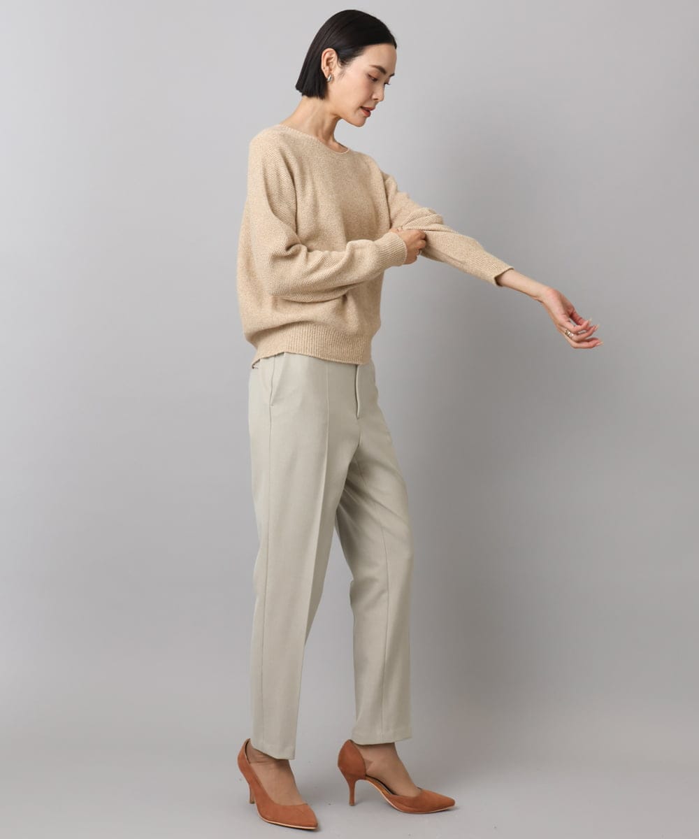 F6LAD31200 MICHEL KLEIN(小さいサイズ)(メゾン ドゥ サンク) [小さいサイズ]［定番人気/新色追加］裏起毛ワイドクロップドパンツ(機能素材) ベージュ