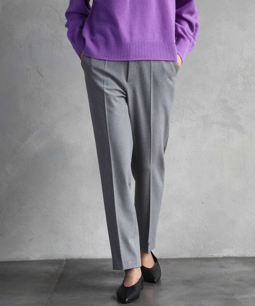 F6LAD31200 MICHEL KLEIN(小さいサイズ)(メゾン ドゥ サンク) [小さいサイズ]［定番人気/新色追加］裏起毛ワイドクロップドパンツ(機能素材) ベージュ