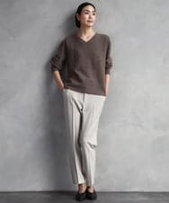 F6LAD31200 MICHEL KLEIN(小さいサイズ)(メゾン ドゥ サンク) [小さいサイズ]［定番人気/新色追加］裏起毛ワイドクロップドパンツ(機能素材) ベージュ