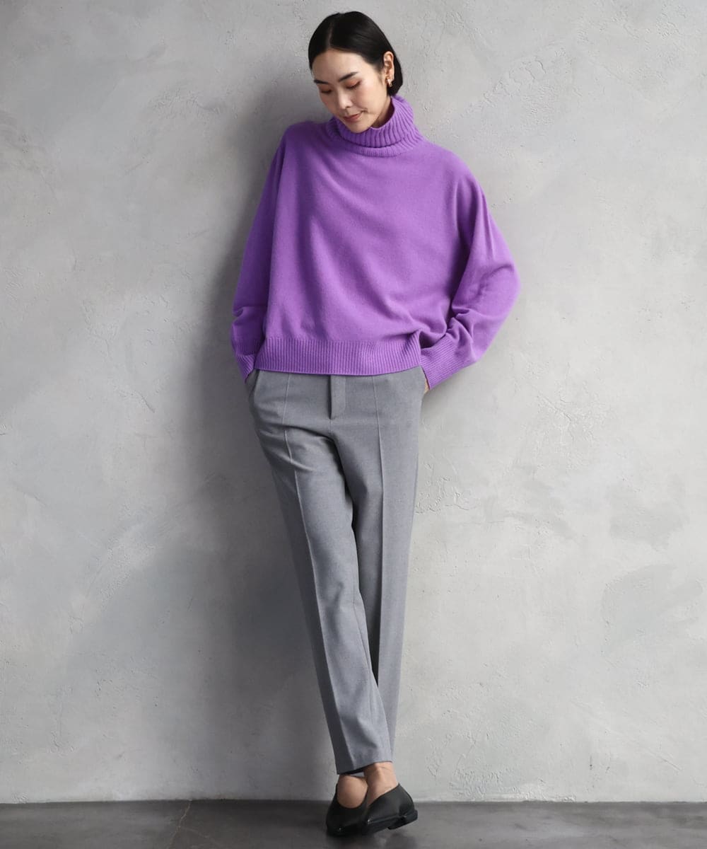 F6LAD31200 MICHEL KLEIN(小さいサイズ)(メゾン ドゥ サンク) [小さいサイズ]［定番人気/新色追加］裏起毛ワイドクロップドパンツ(機能素材) ベージュ