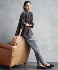 F6LAD31200 MICHEL KLEIN(小さいサイズ)(メゾン ドゥ サンク) [小さいサイズ]［定番人気/新色追加］裏起毛ワイドクロップドパンツ(機能素材) ベージュ