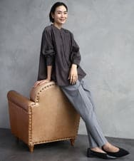 F6LAD31200 MICHEL KLEIN(小さいサイズ)(メゾン ドゥ サンク) [小さいサイズ]［定番人気/新色追加］裏起毛ワイドクロップドパンツ(機能素材) ベージュ