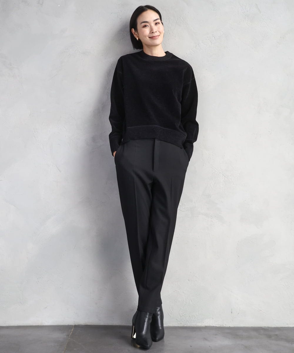 F6LAD31200 MICHEL KLEIN(小さいサイズ)(メゾン ドゥ サンク) [小さいサイズ]［定番人気/新色追加］裏起毛ワイドクロップドパンツ(機能素材) ベージュ