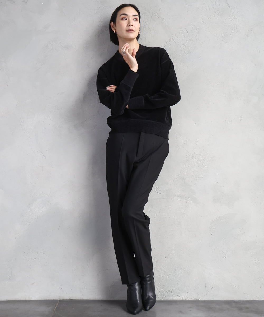 F6LAD31200 MICHEL KLEIN(小さいサイズ)(メゾン ドゥ サンク) [小さいサイズ]［定番人気/新色追加］裏起毛ワイドクロップドパンツ(機能素材) ベージュ