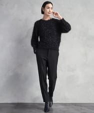 F6LAD31200 MICHEL KLEIN(小さいサイズ)(メゾン ドゥ サンク) [小さいサイズ]［定番人気/新色追加］裏起毛ワイドクロップドパンツ(機能素材) ベージュ