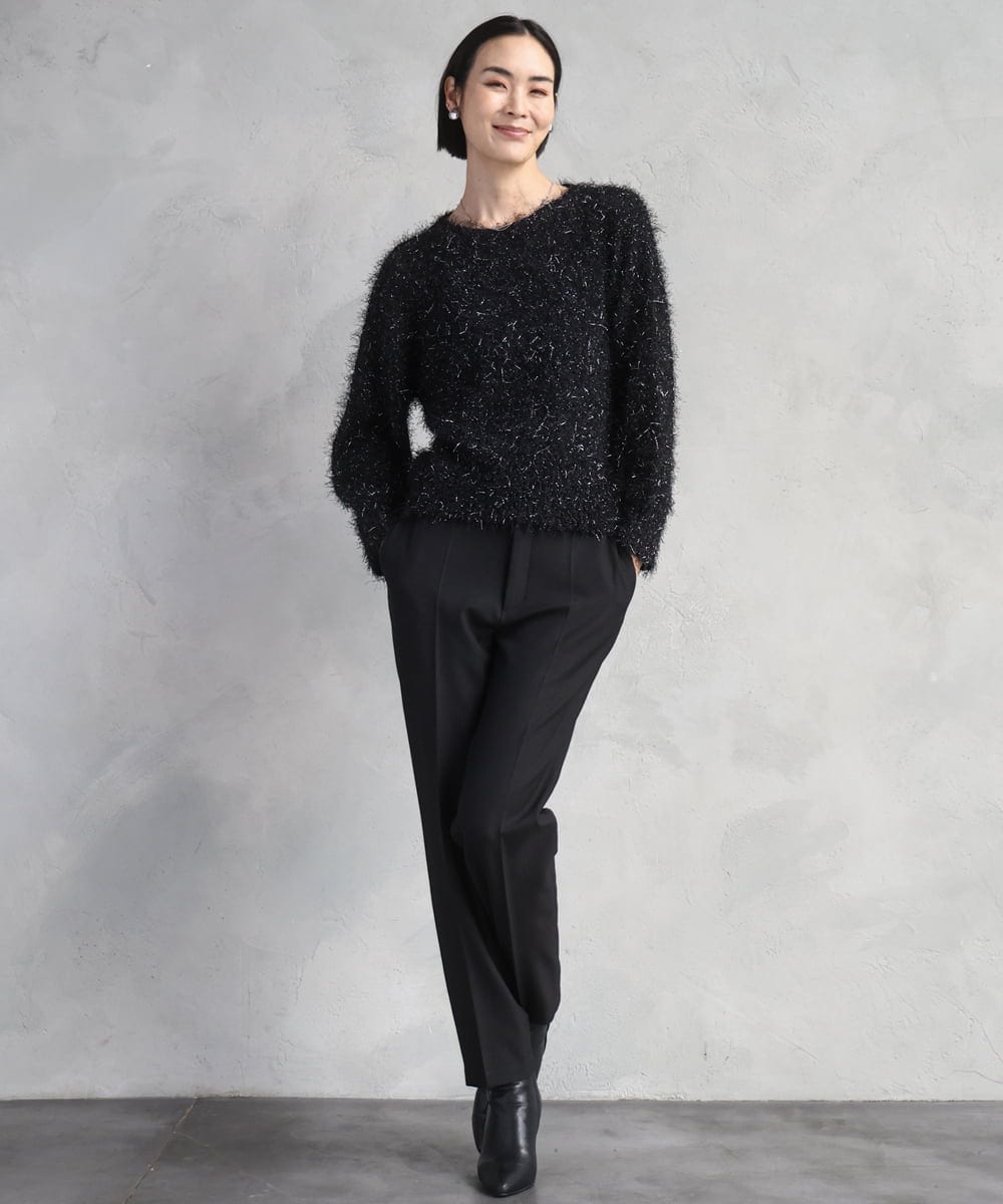 F6LAD31200 MICHEL KLEIN(小さいサイズ)(メゾン ドゥ サンク) [小さいサイズ]［定番人気/新色追加］裏起毛ワイドクロップドパンツ(機能素材) ベージュ