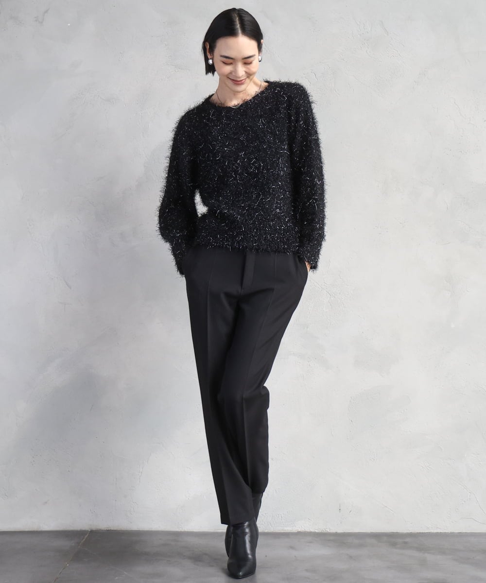 F6LAD31200 MICHEL KLEIN(小さいサイズ)(メゾン ドゥ サンク) [小さいサイズ]［定番人気/新色追加］裏起毛ワイドクロップドパンツ(機能素材) ベージュ