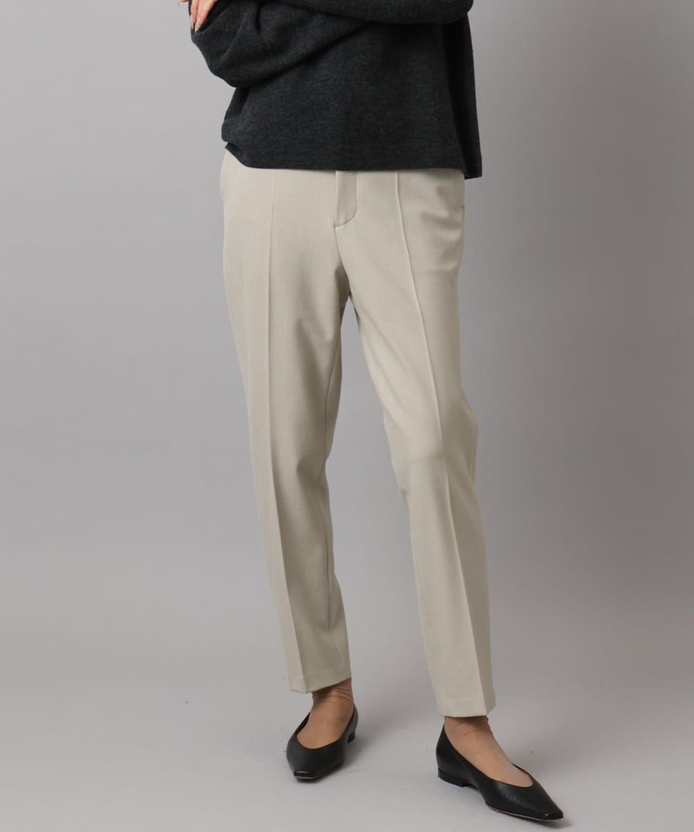 F6LAD31200 MICHEL KLEIN(小さいサイズ)(メゾン ドゥ サンク) [小さいサイズ]［定番人気/新色追加］裏起毛ワイドクロップドパンツ(機能素材) ベージュ