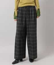 F6LAG41260 MICHEL KLEIN(小さいサイズ)(メゾン ドゥ サンク) 【小さいサイズ】ラメチェックワイドパンツ ダークグレー