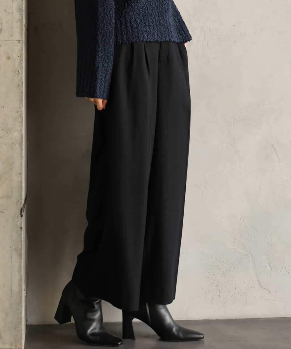 F6LAG42280 MICHEL KLEIN(小さいサイズ)(メゾン ドゥ サンク) 【小さいサイズ】ウール混ツイードワイドパンツ ダークグレー