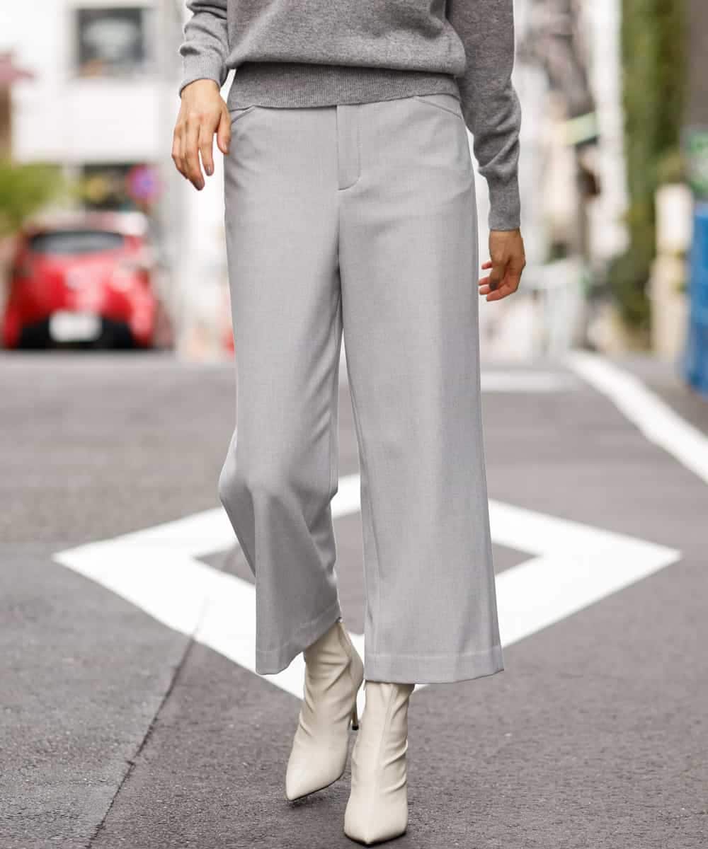 機能性素材/洗える】裏起毛ワイドクロップドパンツ(小さいサイズ)(ガウチョ・ワイドパンツ) | MICHEL KLEIN(小さいサイズ)(メゾン ドゥ  サンク)｜イトキンオンラインストア