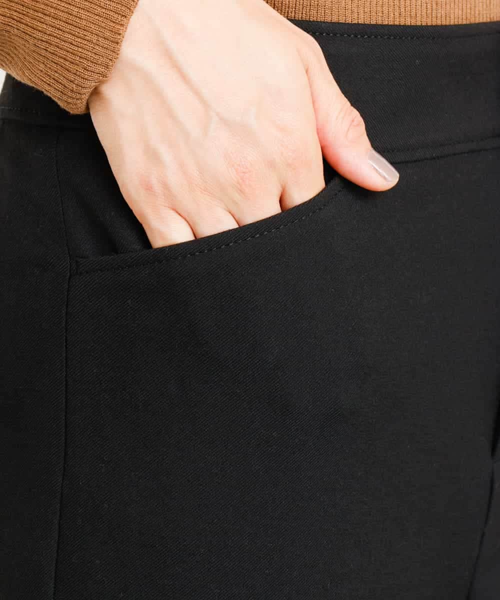 クロップドパンツ ボタンデザイン 黒 サイズ38