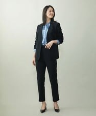 F6LAS19200 MICHEL KLEIN(小さいサイズ)(メゾン ドゥ サンク) [小さいサイズ]ストレッチテーパードパンツ（セットアップ対応） ブラック(94)