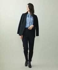 F6LAS19200 MICHEL KLEIN(小さいサイズ)(メゾン ドゥ サンク) [小さいサイズ]ストレッチテーパードパンツ（セットアップ対応） ブラック(94)