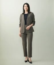 F6LAS19200 MICHEL KLEIN(小さいサイズ)(メゾン ドゥ サンク) [小さいサイズ]ストレッチテーパードパンツ（セットアップ対応） ブラック(94)