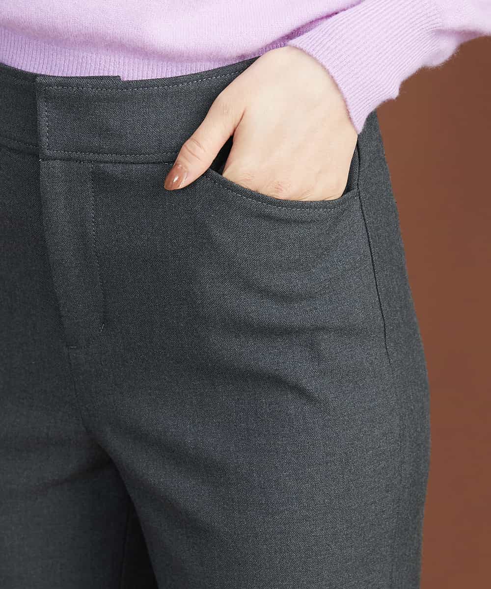 F6LAS35180 MICHEL KLEIN(小さいサイズ)(メゾン ドゥ サンク) [小さいサイズ]裏起毛ワイドクロップドパンツ（機能素材） グレー(92)