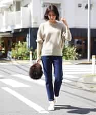 F6LAS43230 MICHEL KLEIN(小さいサイズ)(メゾン ドゥ サンク) [小さいサイズ]裏起毛ストレッチデニム（インディゴ） ネイビー(57)