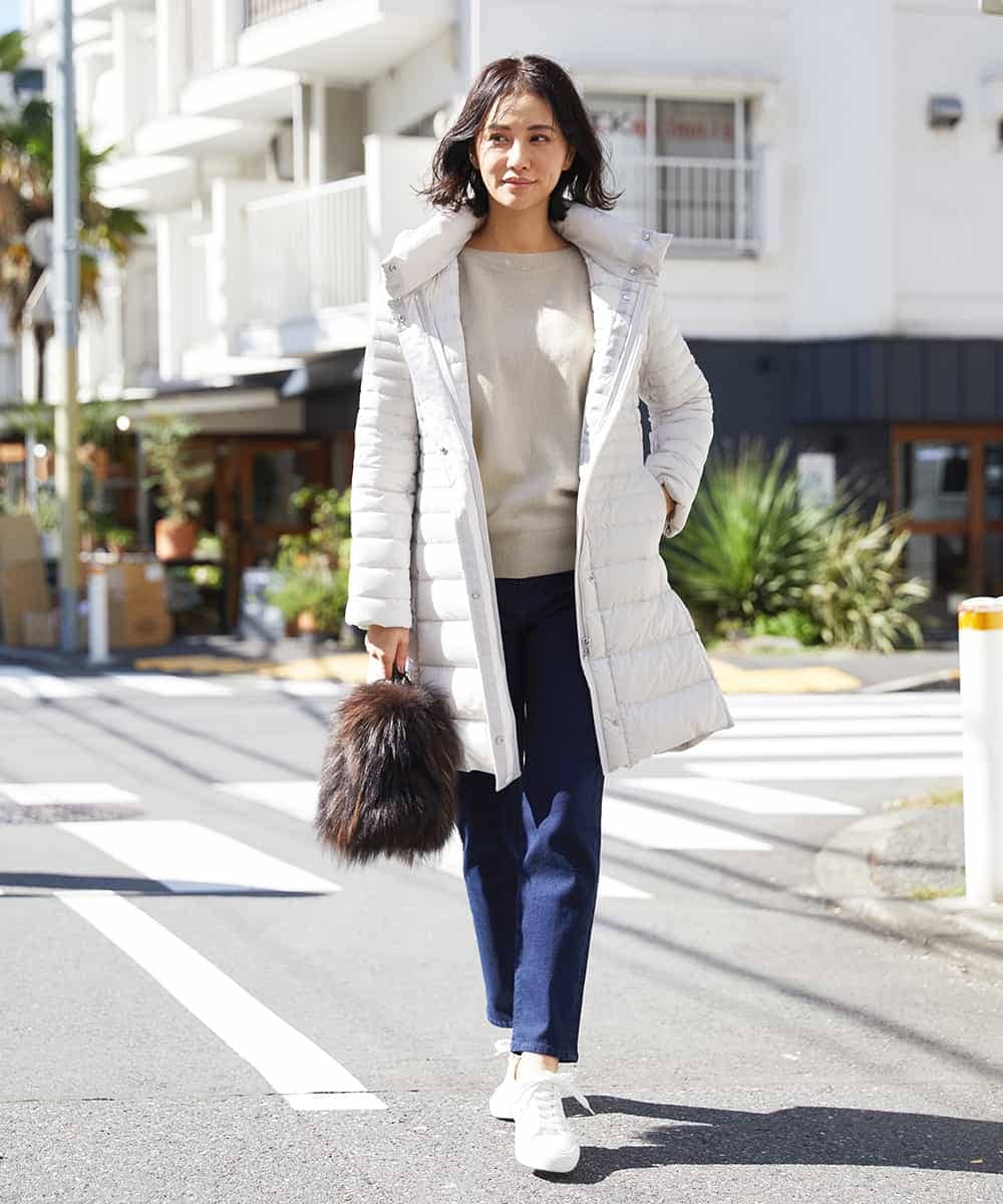 F6LAS43230 MICHEL KLEIN(小さいサイズ)(メゾン ドゥ サンク) [小さいサイズ]裏起毛ストレッチデニム（インディゴ） ネイビー(57)